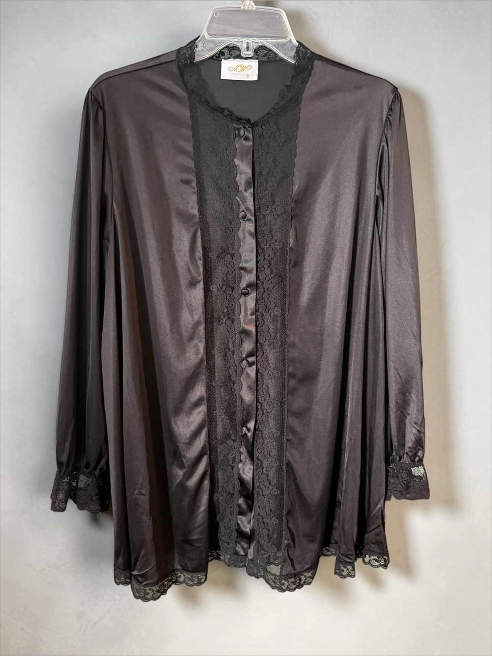 VTG 70’s Black Lace Sheer Montgomery Ward Robe